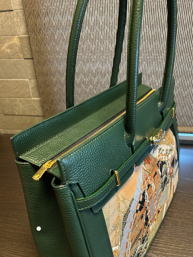 着物(帯)から 本革バッグ 2